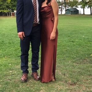 Reverly Skye Satin Bridesmaids Dress in Cinnamon Rose Size 4